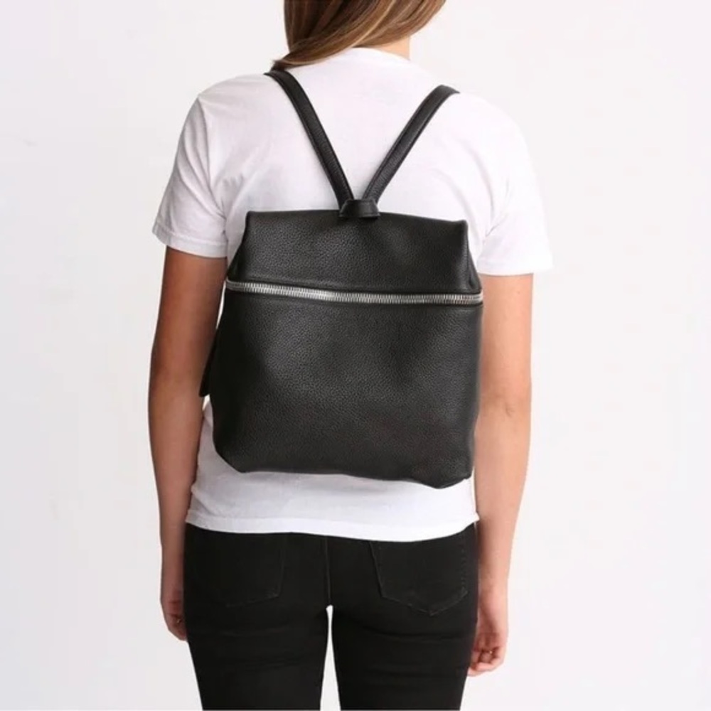 KARA Black Leather Backpack